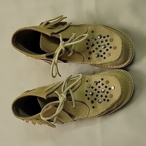 Ariat Olive Green Fringe Studded Moccasins